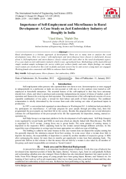 Cottage Industry and Microfinance: A way of Rural Development