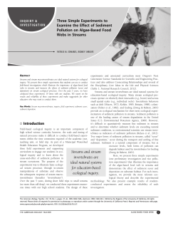 Three Simple Experiments to Examine the Effect of Sediment