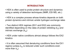 INTRODUCTION • HDX is often used to probe protein structure and