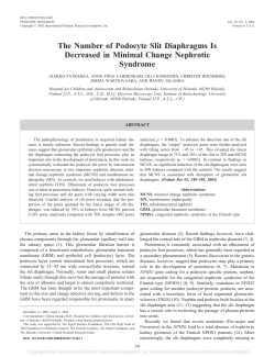 The Number of Podocyte Slit Diaphragms Is Decreased in