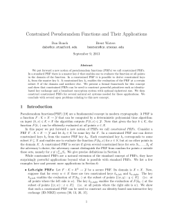Constrained Pseudorandom Functions and Their Applications