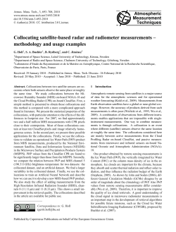 Collocating satellite-based radar and radiometer measurements