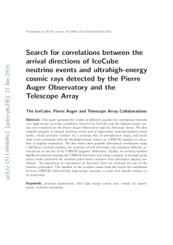 Search for correlations between the arrival