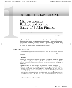 Microeconomics Background for the Study of Public Finance