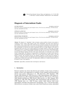 Diagnosis of Intermittent Faults - EECS @ UMich