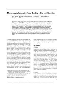 Thermoregulation in Burn Patients During Exercise