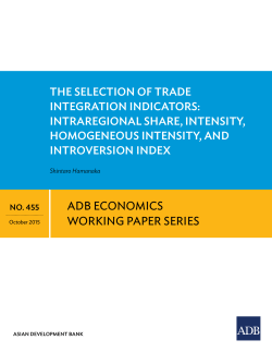 The SelectIon of Trade Integration Indicators