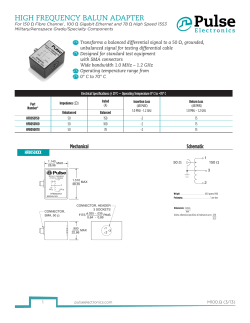 HIGH FREQUENCY BALUN ADAPTER - Product Finder