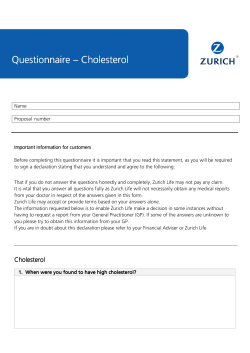 Cholesterol Questionnaire