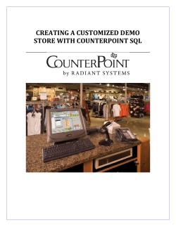 Creating a Customized Demo Store with CounterPoint SQL