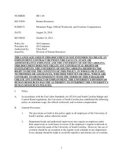 Minimum Wage, Official Workweek, and Overtime Compensation