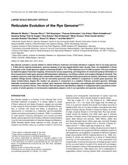 Reticulate Evolution of the Rye GenomeW OPEN