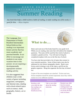 Summer Reading - North Branford Intermediate School