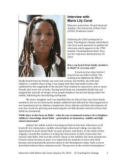 Interview with Marie Lily Cerat