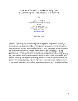 The Role of Preferences and Opportunity Costs in Determining the