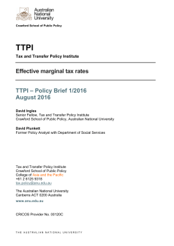 Effective marginal tax rates - Tax and Transfer Policy Institute