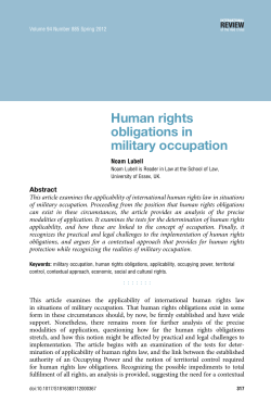 Human rights obligations in military occupation