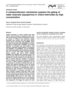 (aquaporins) in Chara internodes by high concentration
