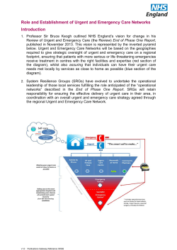 Role and Establishment of Urgent and Emergency Care Networks