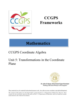 CCGPS Coordinate Algebra Unit5