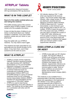 ATRIPLA&reg; Tablets - Body Positive Inc.