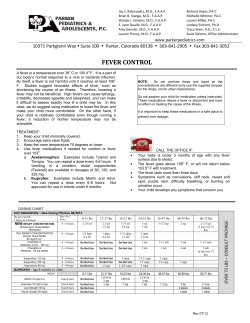 fever control - Parker Pediatrics