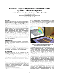 Handsaw: Tangible Exploration of Volumetric Data by Direct Cut
