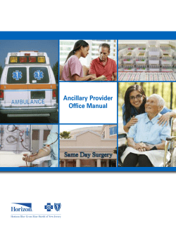 Ancillary Provider Office Manual