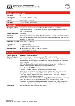 HASS Economics and Business Year 7 Sample - K