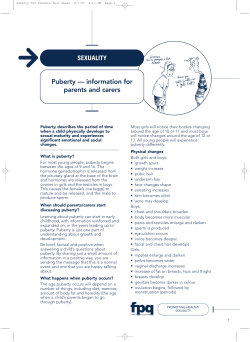 Puberty &mdash; information for parents and carers