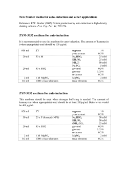 New Studier media for auto-induction and other applications ZYM