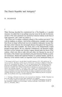 The Dutch Republic and Antiquity