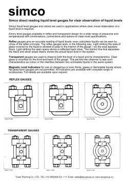 Simco direct reading liquid level gauges for clear observation of