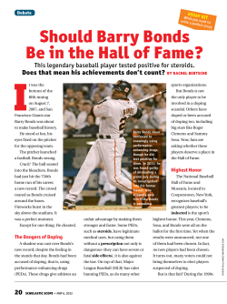 should Barry Bonds Be in the hall of Fame?