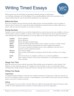 Writing Timed Essays - BYU Writing Center