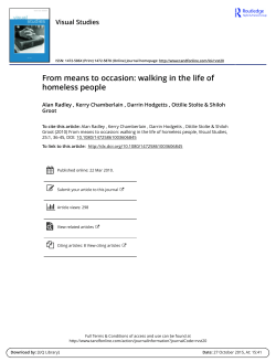 From means to occasion: walking in the life of homeless people
