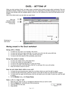 EXPLORING THE EXCEL WINDOW