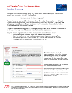ADP TotalPay Card Text Message Alerts