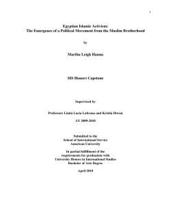 Egyptian Islamic Activism: The Emergence of a Political Movement