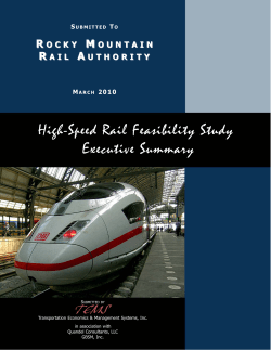 High-Speed Rail Feasibility Study Executive Summary