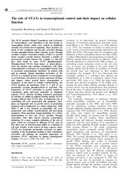 The role of STATs in transcriptional control and their impact