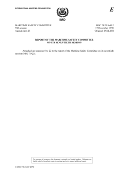 MARITIME SAFETY COMMITTEE 70th session Agenda item 23