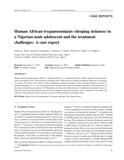 Human African trypanosomiasis (sleeping sickness) in a Nigerian