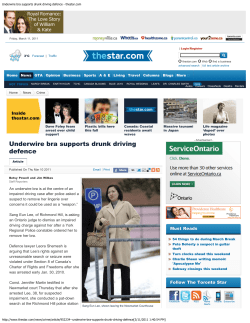 Underwire bra supports drunk driving defence