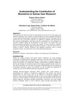 Understanding the Contribution of Biometrics to Games