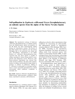 Self-pollination in Euphrasia willkommii Freyn (Scrophulariaceae