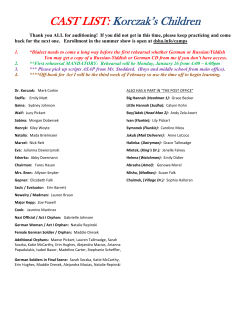 CAST LIST: Korczak`s Children