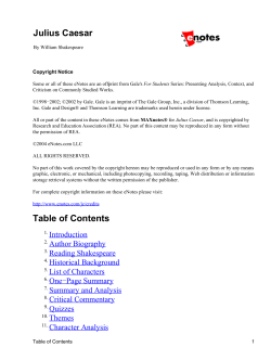Julius Caesar Table of Contents