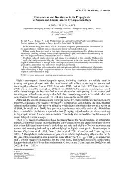 Ondansetron and Granisetron in the Prophylaxis of Nausea and