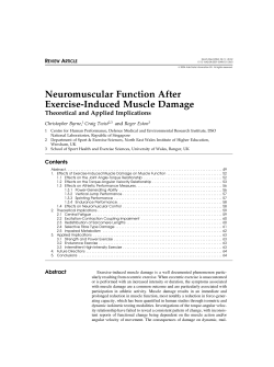 Neuromuscular Function After Exercise